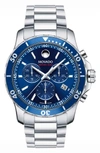 Movado 'series 800' Chronograph Bracelet Watch, 42mm In Silver/ Blue/ Silver