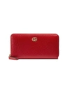 Gucci Petite Leather Zip Around Wallet In Red