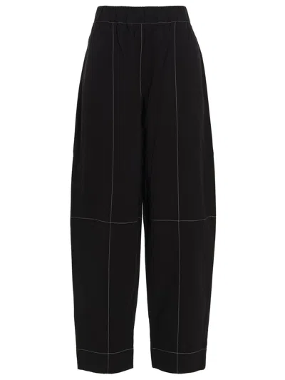 Ganni Elasticated Curve Pants In Black