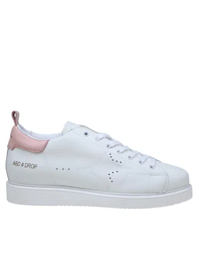 Ama Brand Leather Trainers In White/pink