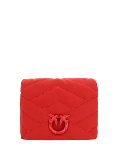Pinko Love Click Puff Shoulder Bag In Rosso-block Color