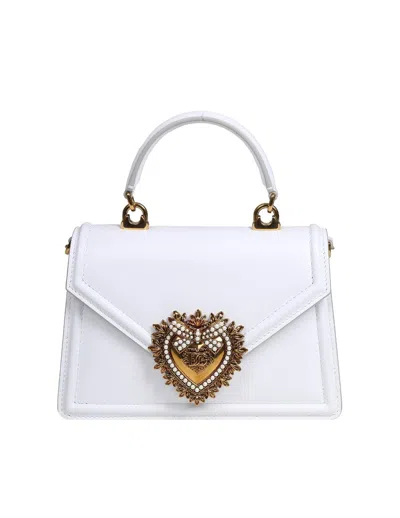 Dolce & Gabbana Devotion Hand Bag In Optical White