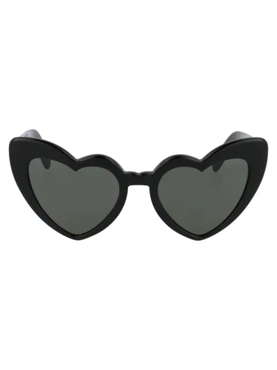 Saint Laurent Sunglasses In 001 Black Black Grey