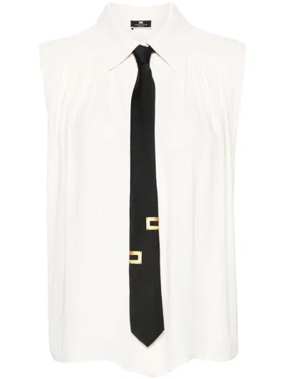 Elisabetta Franchi White Sleevless Shirt