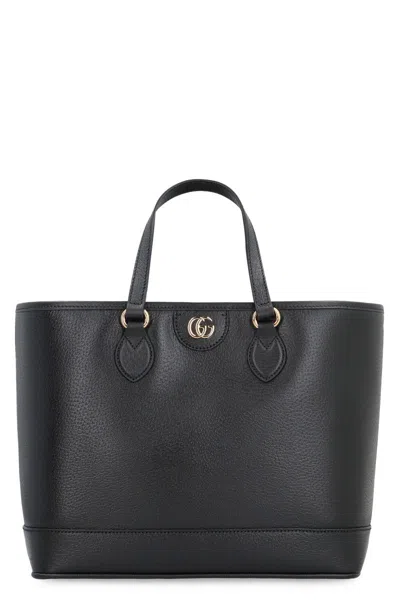 Gucci Mini Leather Ophidia Tote Bag In Black