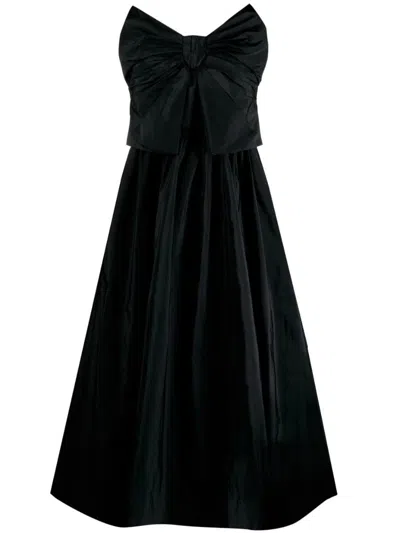 Red Valentino Crisp Taffeta Dress In Black