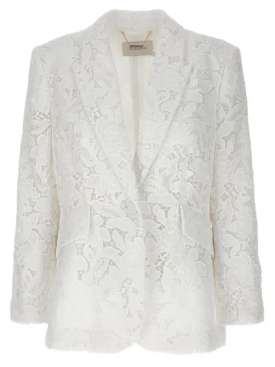 Zimmermann Natura Lace Blazer In White