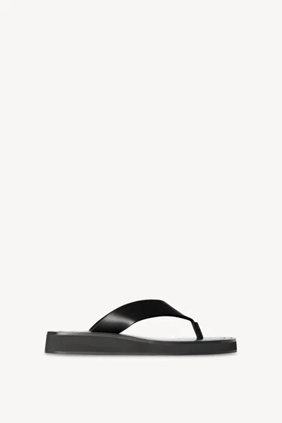 The Row Ginza Velvet Platform Sandal In Blk Black