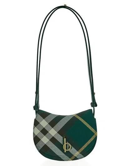 Burberry Womens Ivy Rocking Horse Check-print Wool-blend Shoulder Bag In Green