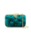 BENEDETTA BRUZZICHES Blue Carmen Clutch Bag with Hand Embellishment,3192CARMENWITHHAN12310150