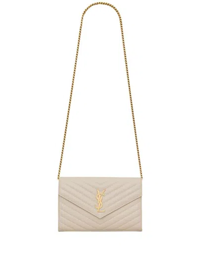 Saint Laurent Clutch  With Chain Cassandras Bags In White