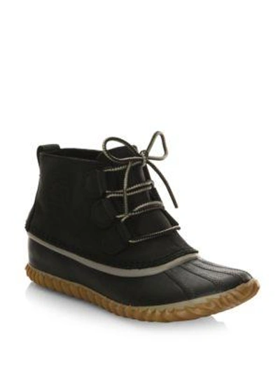 Sorel Women's Out N' About Leather Duck Boots In Black Red