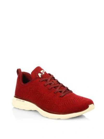 Apl Athletic Propulsion Labs Techloom Pro Cashmere-blend Sneakers In Burgundy