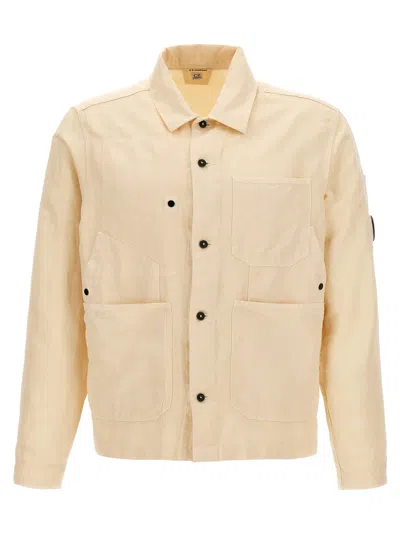 C.p. Company Overlapping Pocket Overshirt In Beige
