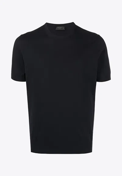 Prada Basic Crewneck T-shirt In Black
