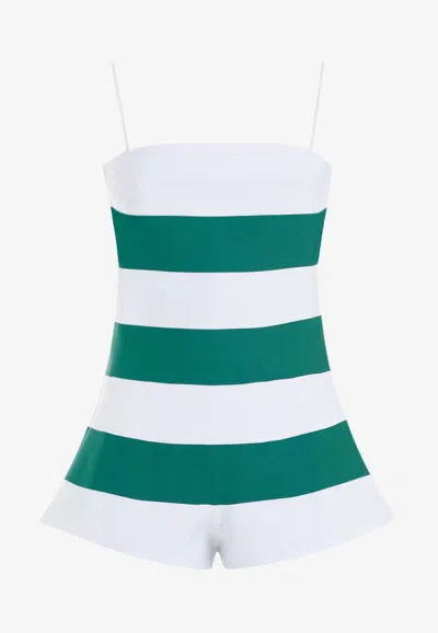 Jacquemus Bimini Striped Romper In Green