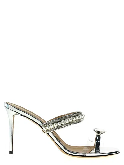 Mach & Mach 'diamond Of Elizabeth' Sandals In Silver