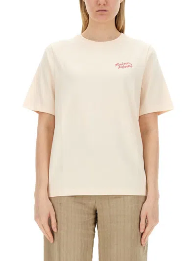 Maison Kitsuné T-shirt With Logo In Baby Blue