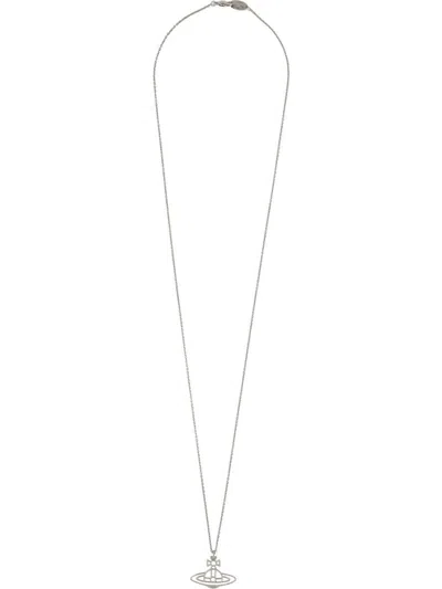 Vivienne Westwood Thin Necklace With Orb Pendant In Silver