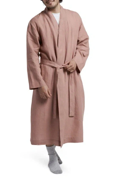 Parachute Gender Inclusive Linen Dressing Gown In Clay