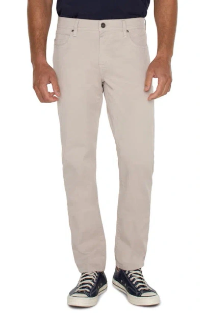 Liverpool Los Angeles Liverpool Kingston Modern Straight Leg Twill Trousers In Cement