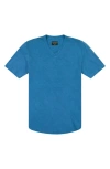 Goodlife Sun Faded Slub Scallop V-neck T-shirt In Mykonos Blue