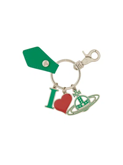 Vivienne Westwood I Love Orb Keychain In Green