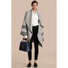 BURBERRY Check Wool Cashmere Blend Cardigan Coat,40557891