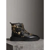 BURBERRY Studded Leather Brogue Ankle Boots,40603731