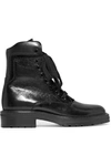 SAINT LAURENT WILLIAM GLOSSED-LEATHER ANKLE BOOTS