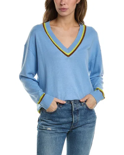 Chinti & Parker Stitch Detail Cashmere-blend Sweater In Blue