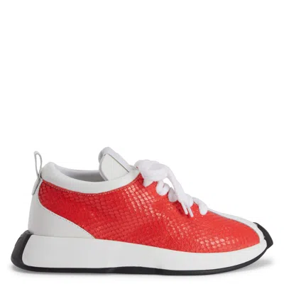 Giuseppe Zanotti Ferox Leather Sneakers In Red