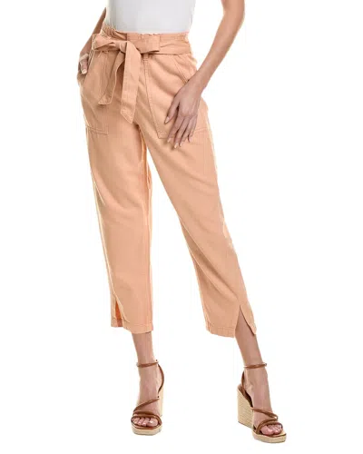 Ag Jeans High-rise Barrel Silk-blend Paperb Pant In Pink