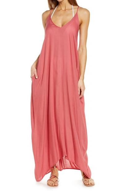Elan V-back Cover-up Maxi Dress In Rose