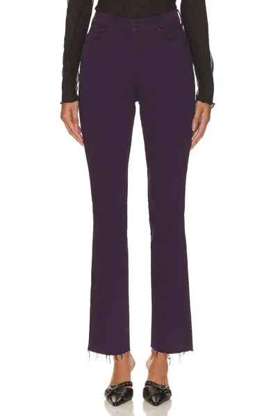 Mother High Waisted Rascal Ankle Fray In Purple
