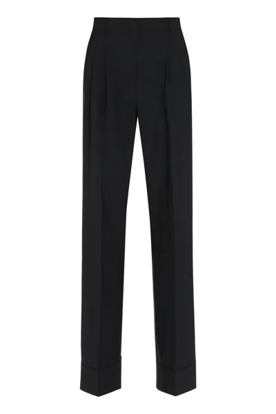 The Andamane Wool Blend Trousers In Black
