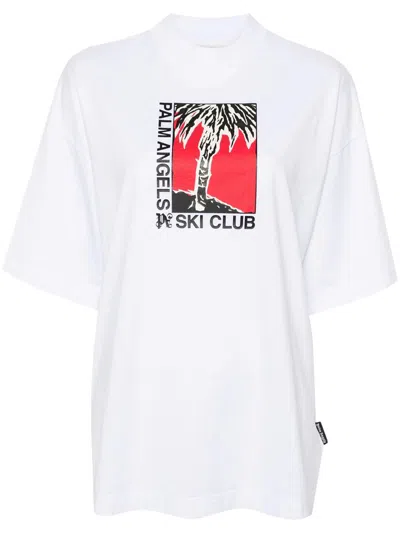 Palm Angels Palm Ski Club T-shirt In White
