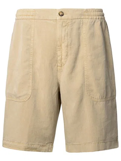Altea Straight-leg Lyocell And Linen-blend Twill Bermuda Shorts In Beige