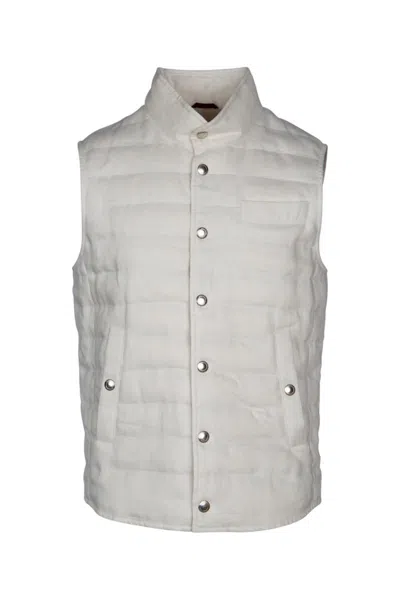 Brunello Cucinelli Jackets And Vests In Offwhitesemidilino