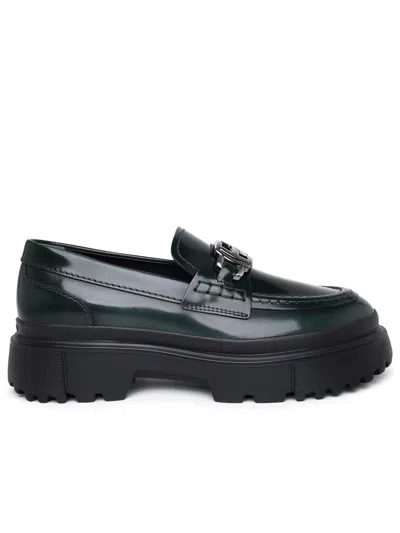 Hogan 40mm Slip-on Leather Loafers In Green