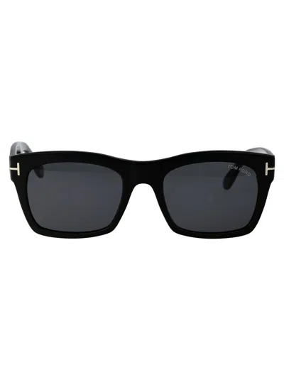 Tom Ford Men's Nico-02 Sunglasses Tr001698 In 01a Nero Lucido / Fumo