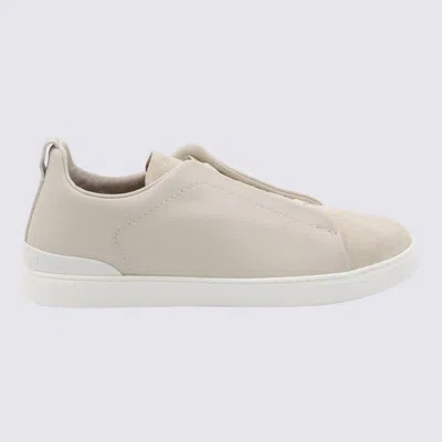 Zegna Sneakers Bianco In Pan