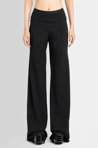 Rick Owens Black Relaxed High Waist Pants In Lightweight Fabric