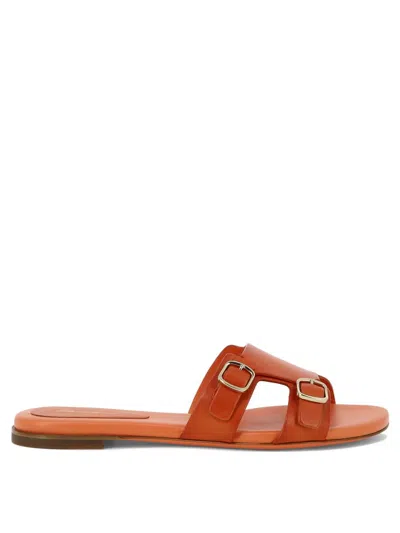 Santoni "double Buckle" Sandals In Orange