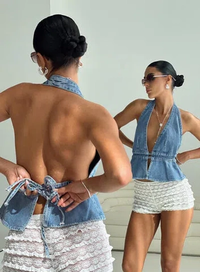 Princess Polly Lower Impact Sequoia Top In Denim