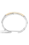 John Hardy Brushed 18k Yellow Gold And Sterling Silver Bamboo Small Flex Cuff In Silver/ Gold