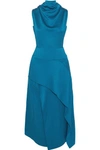 ROLAND MOURET ALLERSTON ASYMMETRIC HAMMERED SILK-SATIN DRESS