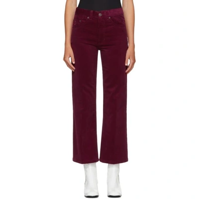 Marc Jacobs Cropped Houndstooth Twill Straight-leg Pants In Bordeaux