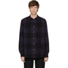 ROBERT GELLER ROBERT GELLER NAVY DYED PLAID SHIRT