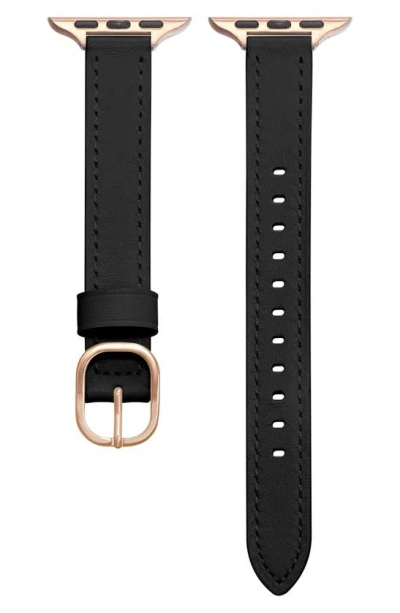 The Posh Tech Carmen Leather Apple Watch® Watchband In Black